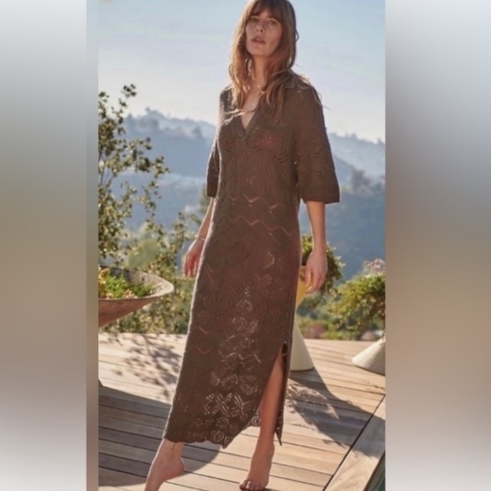 Free People Islamorada Fauxchet Sweater Maxi Dress XS
